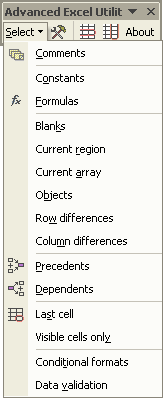 Advanced Excel Select Screenshot